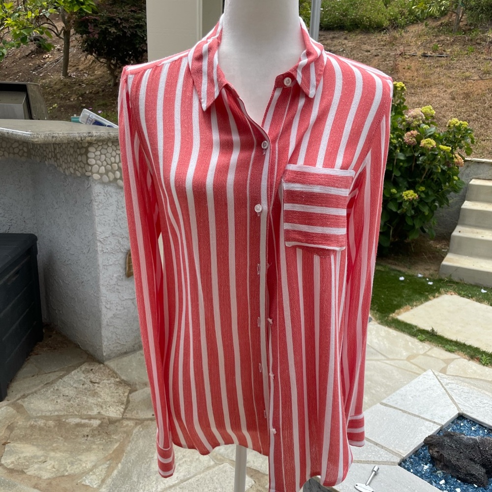Abound orange and white striped top